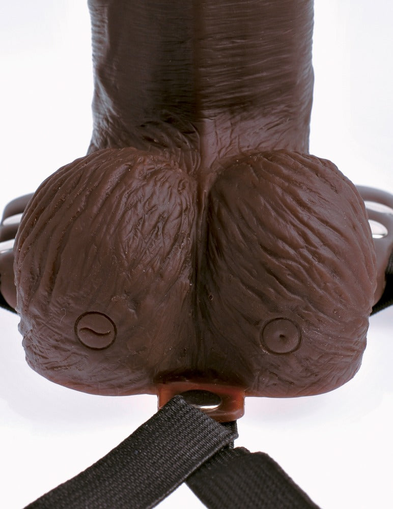 8" Hollow Rechargeable Strap-on with Remote