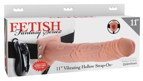 11 inch Vibrating Hollow Strap-On