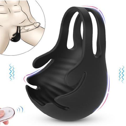 Vibrator Loop pentru Testicule Remote Control 9 Moduri Vibratii Silicon USB Guilty Toys