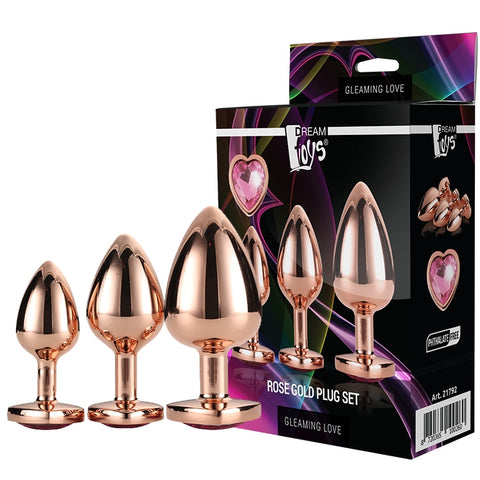 Set 3 Dopuri Anale Gleaming Love Rose Gold