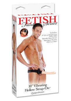 10 inch Vibr. Hollow Strap-On
