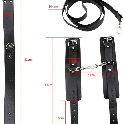 Set BDSM 8 Piese Negru/Rosu Guilty Toys