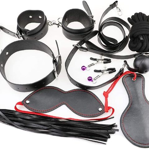 Set BDSM 8 Piese Negru/Rosu Guilty Toys
