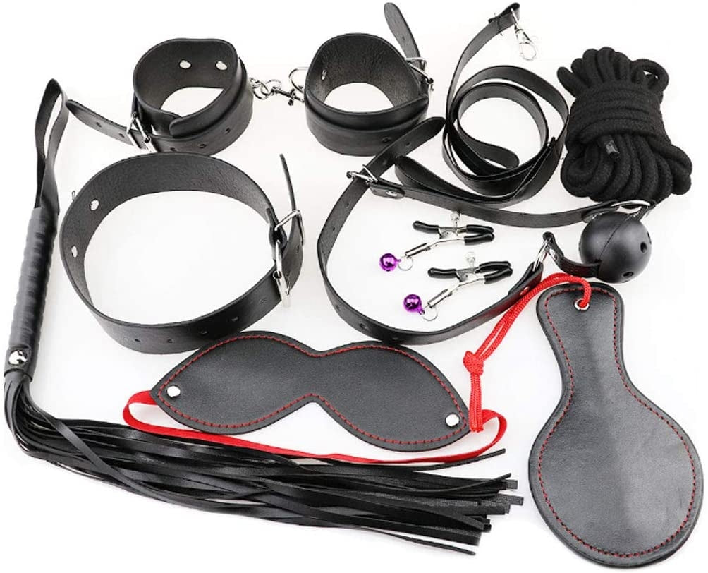 Set BDSM 8 Piese Negru/Rosu Guilty Toys