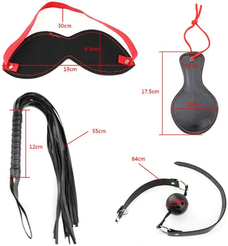 Set BDSM 8 Piese Negru/Rosu Guilty Toys