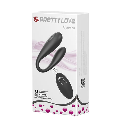 Vibrator Cuplu Algernon Remote Control 12 Moduri Vibratii Silicon Negru