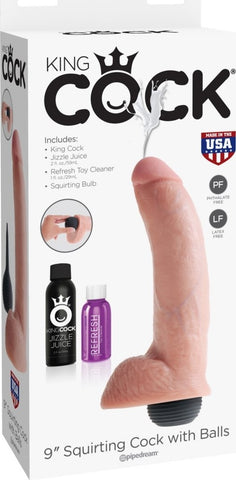Dildo care ejaculeaza King Cock Natural 23 cm
