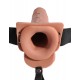 Fetish Fantasy 7.5 inch Hollow Squirting Strap-On with balls Tan