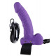Fetish Fantasy Series 7 inch Vibrating Hollow Strap-On with balls Purple