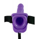 Fetish Fantasy Series 7 inch Vibrating Hollow Strap-On with balls Purple