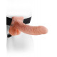 Fetish Fantasy Series Hollow Strap-on with balls 7 inch Flesh
