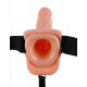 Fetish Fantasy Series Vibrating Hollow Strap-on with balls 7 inch Flesh