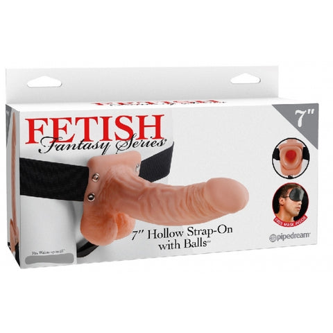 Seria Fetish Fantasy 19cm Hollow Strap-On with Balls Flesh