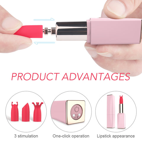 Vibrator Ruj 9 Moduri Vibratii USB Roz Deschis Passion Labs