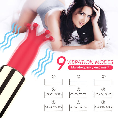 Vibrator Ruj 9 Moduri Vibratii USB Roz Deschis Passion Labs