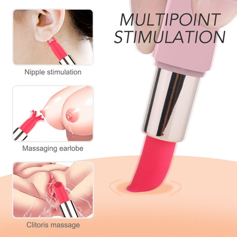 Vibrator Ruj 9 Moduri Vibratii USB Roz Deschis Passion Labs