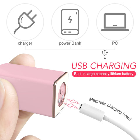 Vibrator Ruj 9 Moduri Vibratii USB Roz Deschis Passion Labs