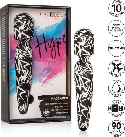 Vibrator Hype 10 Moduri Vibratii Silicon USB Negru/Alb 21 cm