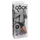 King Cock 12" Hollow Strap-On Suspender System 12 inch Flesh