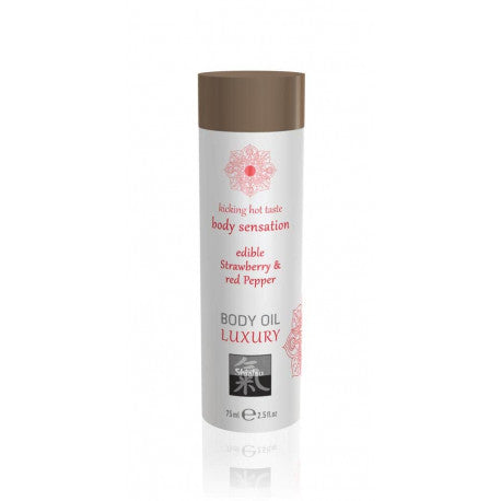 Luxury body oil edible - Strawberry & Red Pepper 75ml