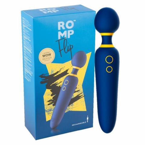 Vibrator Masaj Flip Silicon USB Albastru/Galben