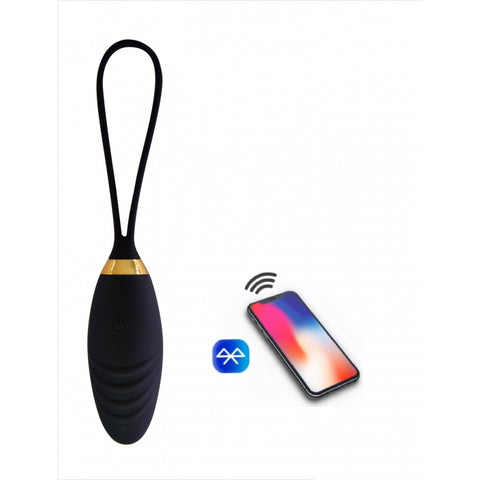 Ou Vibrator Shiloh Bluetooth Control Silicon Negru Free App Passion Labs