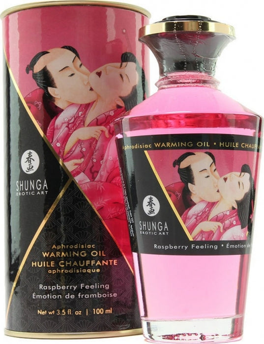 Shunga Aphrodisiac Oil with Heating Effect - Raspberry 100 ml