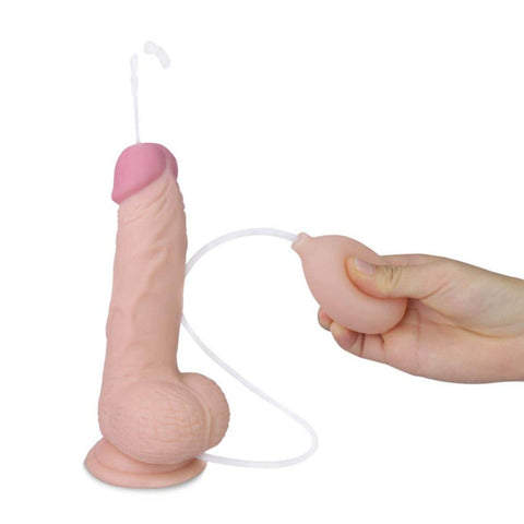 Soft Ejaculation Cock With Ball 8” Flesh