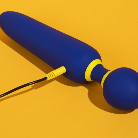Vibrator Masaj Flip Silicon USB Albastru/Galben
